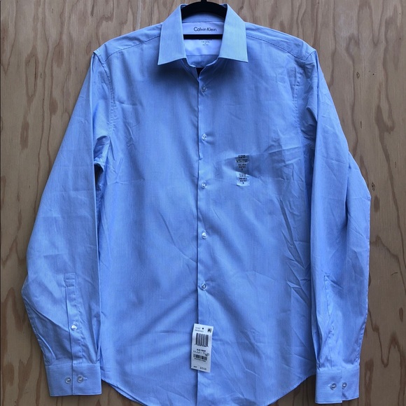 Calvin Klein blue pin stripe button down - Picture 1 of 5